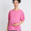 Jojo Maman Bebe JoJo Maman Bébé Pink Broderie Sleeve Maternity T-Shirt -Jojo Maman Bebe 991 174s