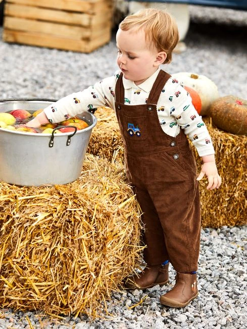 Jojo Maman Bebe JoJo Maman Bébé Brown Caramel Tractor Embroidered Pocket Cord Dungarees 3 Jojo Maman Bebe JoJo Maman Bébé Brown Caramel Tractor Embroidered Pocket Cord Dungarees