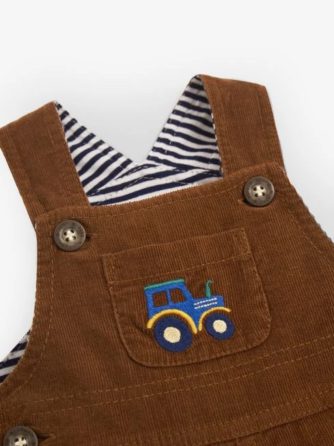 Jojo Maman Bebe JoJo Maman Bébé Brown Caramel Tractor Embroidered Pocket Cord Dungarees 6 Jojo Maman Bebe JoJo Maman Bébé Brown Caramel Tractor Embroidered Pocket Cord Dungarees - Image 4