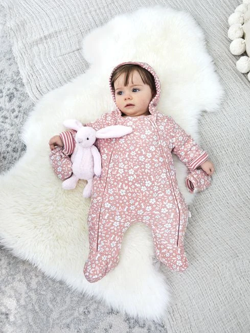 Jojo Maman Bebe JoJo Maman Bébé Pink Mouse Print Cosy Pramsuit 3 Jojo Maman Bebe JoJo Maman Bébé Pink Mouse Print Cosy Pramsuit