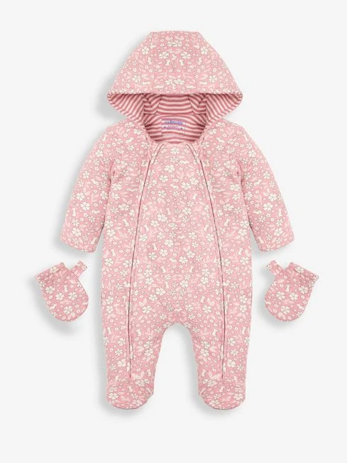 Jojo Maman Bebe JoJo Maman Bébé Pink Mouse Print Cosy Pramsuit 4 Jojo Maman Bebe JoJo Maman Bébé Pink Mouse Print Cosy Pramsuit - Image 2