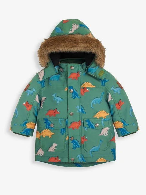 Jojo Maman Bebe JoJo Maman Bébé Dinosaur Print Parka Jacket 3 Jojo Maman Bebe JoJo Maman Bébé Dinosaur Print Parka Jacket