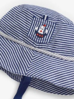 Jojo Maman Bebe JoJo Maman Bébé Navy Kids' Nautical Stripe Sun Hat 7 Jojo Maman Bebe JoJo Maman Bébé Navy Kids' Nautical Stripe Sun Hat -Jojo Maman Bebe A95226s3