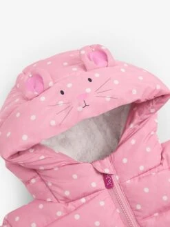 Jojo Maman Bebe JoJo Maman Bébé Pink Mouse Puffer Jacket -Jojo Maman Bebe C00214s3
