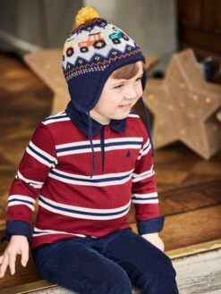 Jojo Maman Bebe JoJo Maman Bébé Burgundy Stripe Rugby Top