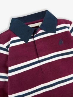 Jojo Maman Bebe JoJo Maman Bébé Burgundy Stripe Rugby Top -Jojo Maman Bebe C02064s3