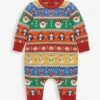 Jojo Maman Bebe JoJo Maman Bébé Multi Coloured Christmas Fair Isle Knitted Baby All-In-One -Jojo Maman Bebe C03473s