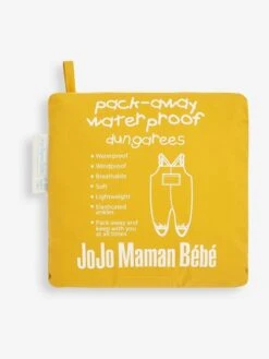 Jojo Maman Bebe JoJo Maman Bébé Mustard Girls Pack-Away Waterproof Dungarees -Jojo Maman Bebe C05728s3