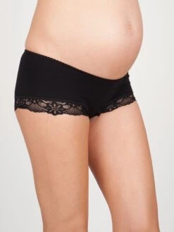 Jojo Maman Bebe JoJo Maman Bébé Black 3-Pack Lace Trim Maternity Shorts