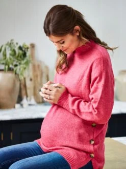 Jojo Maman Bebe JoJo Maman Bébé Pink Turtle Neck Maternity & Nursing Jumper -Jojo Maman Bebe C06722s5