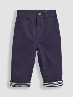 Jojo Maman Bebe JoJo Maman Bébé Navy Jersey Lined Twill Trousers -Jojo Maman Bebe C07152s3