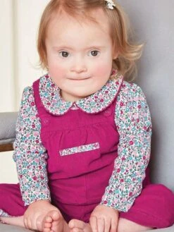 Jojo Maman Bebe JoJo Maman Bébé Raspberry Pretty Cord Dungarees