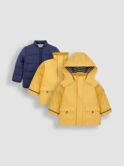Jojo Maman Bebe JoJo Maman Bébé Yellow 3-in-1 Waterproof Jacket -Jojo Maman Bebe C09426s2