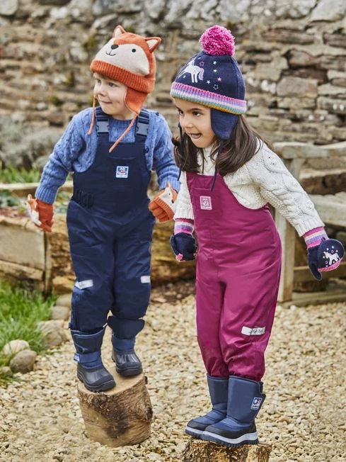 Jojo Maman Bebe JoJo Maman Bébé Navy Waterpoof Fleece Lined Dungarees 4 Jojo Maman Bebe JoJo Maman Bébé Navy Waterpoof Fleece Lined Dungarees - Image 2