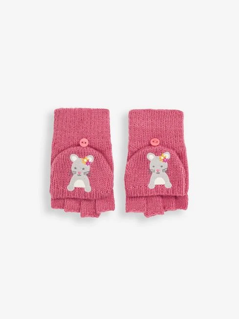Jojo Maman Bebe JoJo Maman Bébé Pink Mouse Embroidered Gloves 3 Jojo Maman Bebe JoJo Maman Bébé Pink Mouse Embroidered Gloves