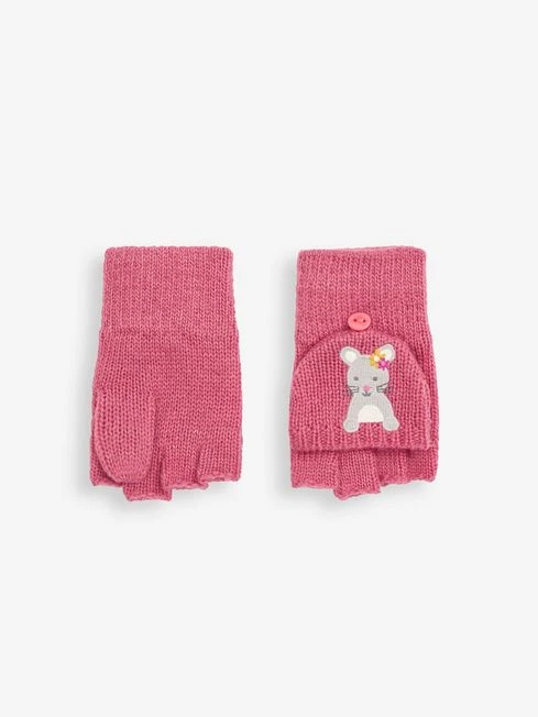 Jojo Maman Bebe JoJo Maman Bébé Pink Mouse Embroidered Gloves 4 Jojo Maman Bebe JoJo Maman Bébé Pink Mouse Embroidered Gloves - Image 2