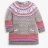 Jojo Maman Bebe JoJo Maman Bébé Marl Grey Unicorn Fair Isle Knitted Dress 1 Jojo Maman Bebe JoJo Maman Bébé Marl Grey Unicorn Fair Isle Knitted Dress -Jojo Maman Bebe C13745s