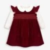 Jojo Maman Bebe JoJo Maman Bébé Red 2-Piece Velvet Smocked Baby Dress & Body Set -Jojo Maman Bebe C19287s