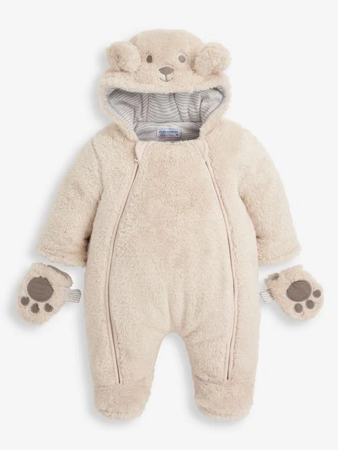 Jojo Maman Bebe JoJo Maman Bébé Mocha Bear Cosy Pramsuit 6 Jojo Maman Bebe JoJo Maman Bébé Mocha Bear Cosy Pramsuit - Image 4