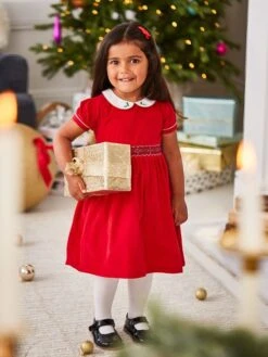 Jojo Maman Bebe JoJo Maman Bébé Red Smocked Cord Party Dress -Jojo Maman Bebe C27804s4