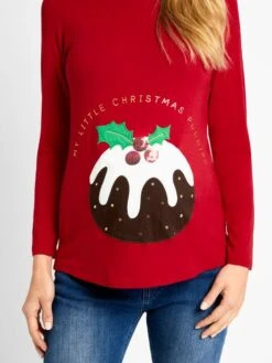 Jojo Maman Bebe JoJo Maman Bébé Red Christmas Pudding Maternity Tops -Jojo Maman Bebe C30458s3