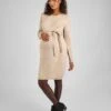 Jojo Maman Bebe JoJo Maman Bébé Oatmeal Crew Neck Knitted Maternity Dress