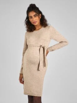Jojo Maman Bebe JoJo Maman Bébé Oatmeal Crew Neck Knitted Maternity Dress -Jojo Maman Bebe C32249s3