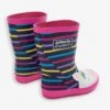 Jojo Maman Bebe JoJo Maman Bébé Fuchsia Multi Stripe Unicorn Wellies -Jojo Maman Bebe C33 180s