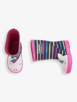 Jojo Maman Bebe JoJo Maman Bébé Fuchsia Multi Stripe Unicorn Wellies 12 Jojo Maman Bebe JoJo Maman Bébé Fuchsia Multi Stripe Unicorn Wellies -Jojo Maman Bebe C33180s3