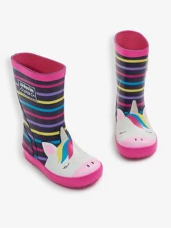 Jojo Maman Bebe JoJo Maman Bébé Fuchsia Multi Stripe Unicorn Wellies 13 Jojo Maman Bebe JoJo Maman Bébé Fuchsia Multi Stripe Unicorn Wellies -Jojo Maman Bebe C33180s4