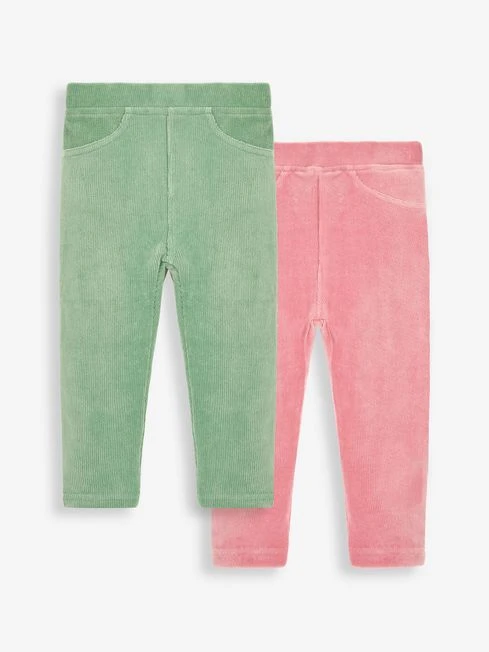 Jojo Maman Bebe JoJo Maman Bébé Green 2-Pack & Pink Jersey Cord Jeggings 3 Jojo Maman Bebe JoJo Maman Bébé Green 2-Pack & Pink Jersey Cord Jeggings