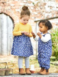 Jojo Maman Bebe JoJo Maman Bébé Denim 2-Piece Daisy Print Cord Dungarees & Top Set -Jojo Maman Bebe C35371s4