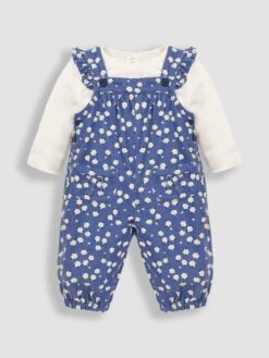 Jojo Maman Bebe JoJo Maman Bébé Denim 2-Piece Daisy Print Cord Dungarees & Top Set -Jojo Maman Bebe C35371s5