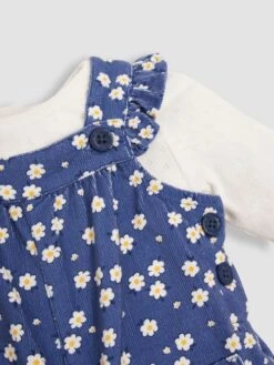 Jojo Maman Bebe JoJo Maman Bébé Denim 2-Piece Daisy Print Cord Dungarees & Top Set -Jojo Maman Bebe C35371s8