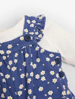 Jojo Maman Bebe JoJo Maman Bébé Denim 2-Piece Daisy Print Cord Dungarees & Top Set -Jojo Maman Bebe C35371s9