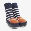 Jojo Maman Bebe JoJo Maman Bébé Navy Ecru Stripe Navy & Ecru Stripe Highland Cow Moccasin Slipper Socks 2 Jojo Maman Bebe JoJo Maman Bébé Navy Ecru Stripe Navy & Ecru Stripe Highland Cow Moccasin Slipper Socks -Jojo Maman Bebe C38249s