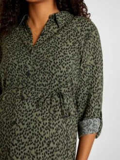Jojo Maman Bebe JoJo Maman Bébé Khaki Animal Print Shirt Maternity Dress -Jojo Maman Bebe C38644s4