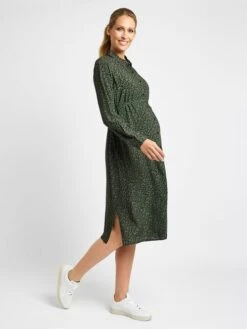 Jojo Maman Bebe JoJo Maman Bébé Khaki Animal Print Shirt Maternity Dress -Jojo Maman Bebe C38644s5
