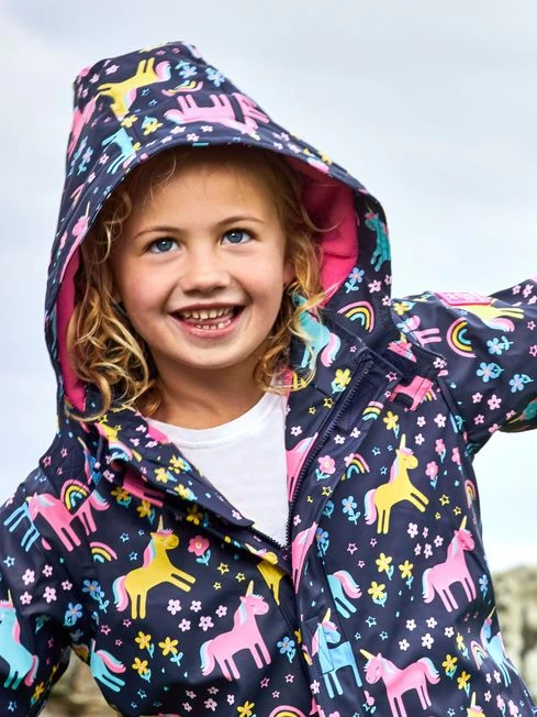 Jojo Maman Bebe JoJo Maman Bébé Navy Unicorn Cosy Waterproof Jacket 4 Jojo Maman Bebe JoJo Maman Bébé Navy Unicorn Cosy Waterproof Jacket - Image 2