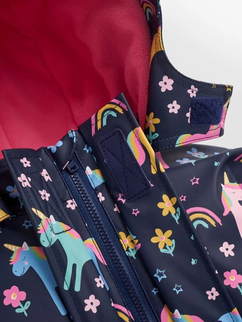 Jojo Maman Bebe JoJo Maman Bébé Navy Unicorn Cosy Waterproof Jacket 6 Jojo Maman Bebe JoJo Maman Bébé Navy Unicorn Cosy Waterproof Jacket - Image 4