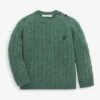 Jojo Maman Bebe JoJo Maman Bébé Green Cable Knit Jumpers