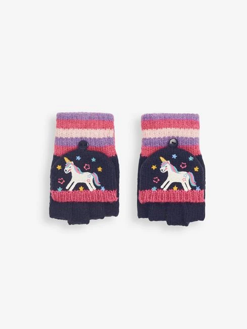 Jojo Maman Bebe JoJo Maman Bébé Navy Unicorn Embroidered Gloves 3 Jojo Maman Bebe JoJo Maman Bébé Navy Unicorn Embroidered Gloves