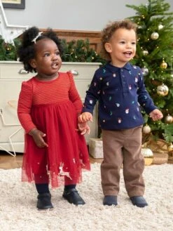 Jojo Maman Bebe JoJo Maman Bébé Red Reindeer Party Dress -Jojo Maman Bebe C44883s2