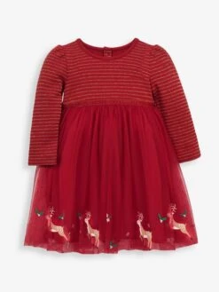 Jojo Maman Bebe JoJo Maman Bébé Red Reindeer Party Dress -Jojo Maman Bebe C44883s4