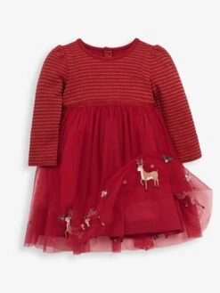 Jojo Maman Bebe JoJo Maman Bébé Red Reindeer Party Dress -Jojo Maman Bebe C44883s5