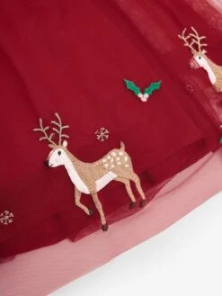 Jojo Maman Bebe JoJo Maman Bébé Red Reindeer Party Dress -Jojo Maman Bebe C44883s6