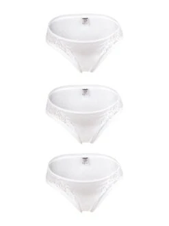 Jojo Maman Bebe JoJo Maman Bébé White 3-Pack Lace Trim Maternity Knickers