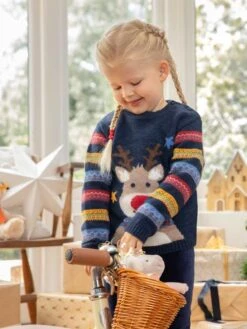 Jojo Maman Bebe JoJo Maman Bébé Navy Reindeer Jumper -Jojo Maman Bebe C45327s6