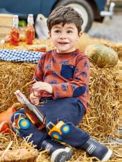 Jojo Maman Bebe JoJo Maman Bébé Navy Tractor Appliqué Knee Joggers -Jojo Maman Bebe C50617s4