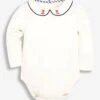 Jojo Maman Bebe JoJo Maman Bébé Ecru Fox Embroidered Collar Body -Jojo Maman Bebe C51 677s